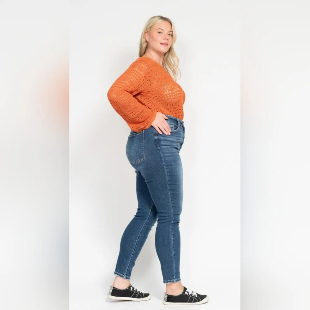 Judy Blue High Rise Medium Wash Button Fly Skinny Jeans Stretch Various NEW